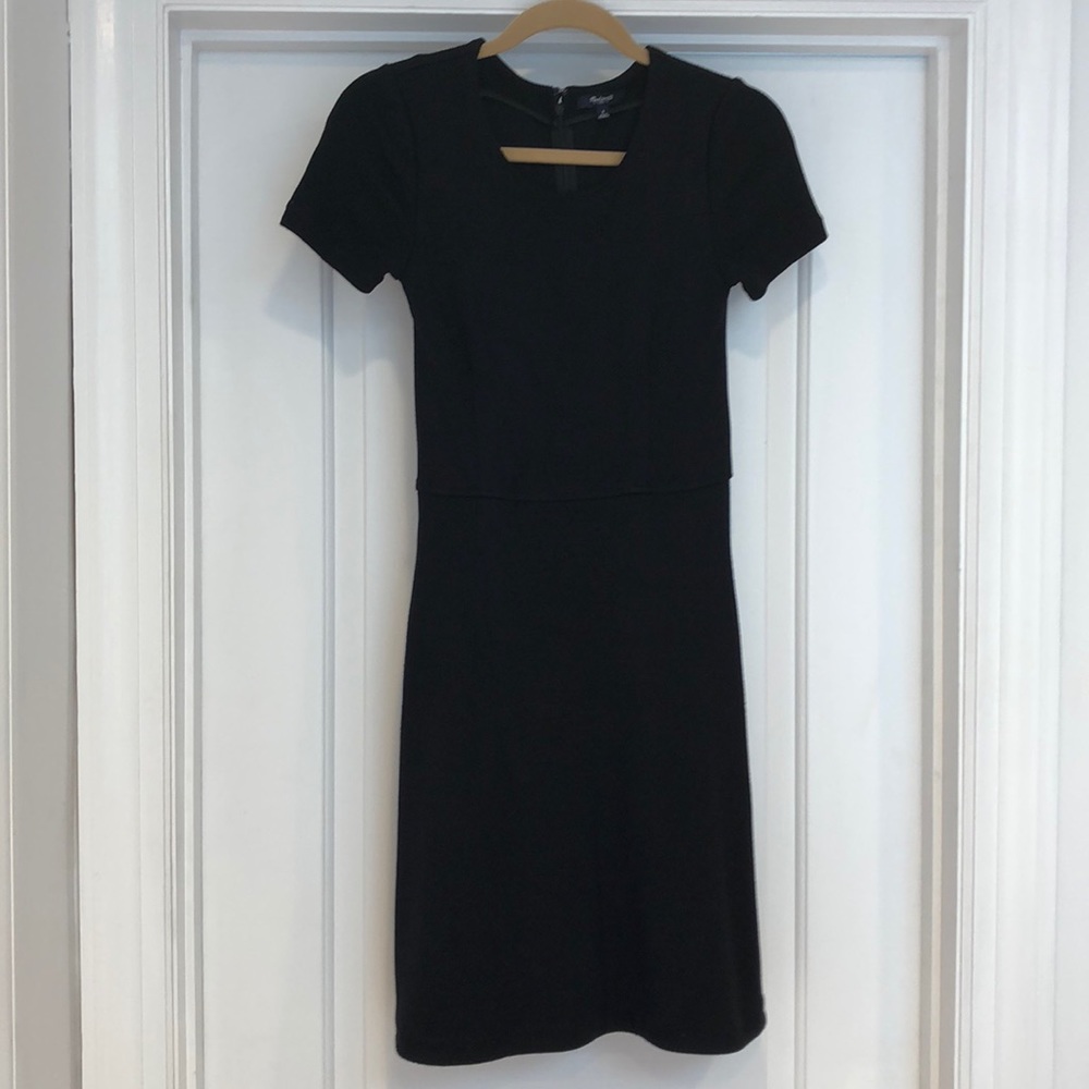 Madewell, Black fit and flare swing dress, Small